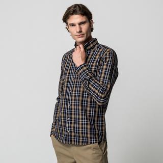 Manor Man Karo Langarmhemd Body Fit  