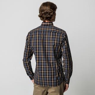 Manor Man Karo Langarmhemd Body Fit  