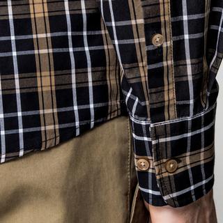 Manor Man Karo Langarmhemd Body Fit  