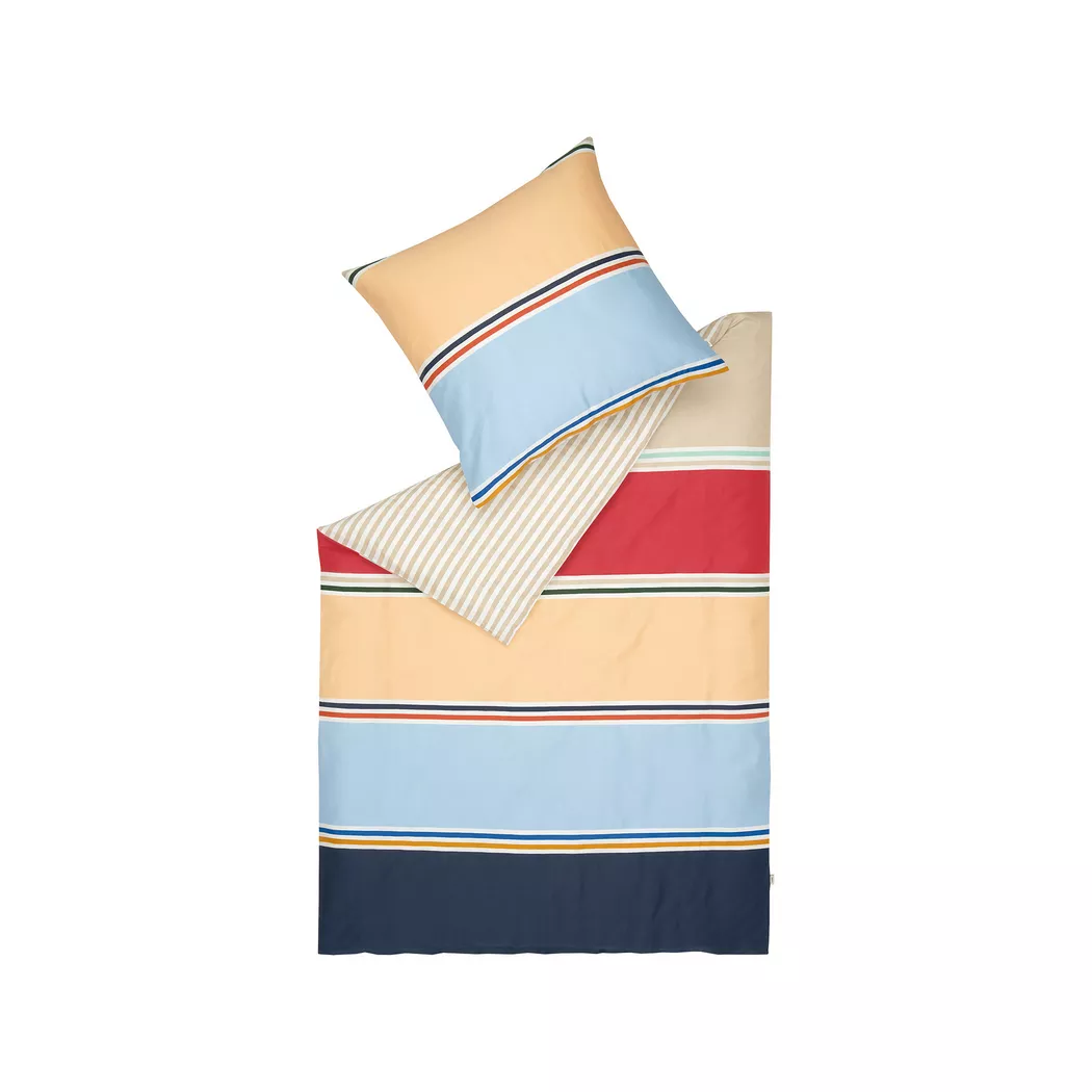 Esprit - Kissenbezug, Ash Gestreifter Satin Kissenbezug, 65 x 65 cm, Multicolor
