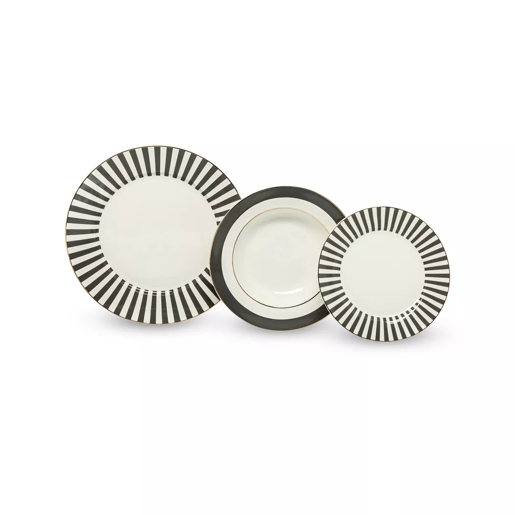 Manor - Dinnerset, 12-teilig, Set, Grau