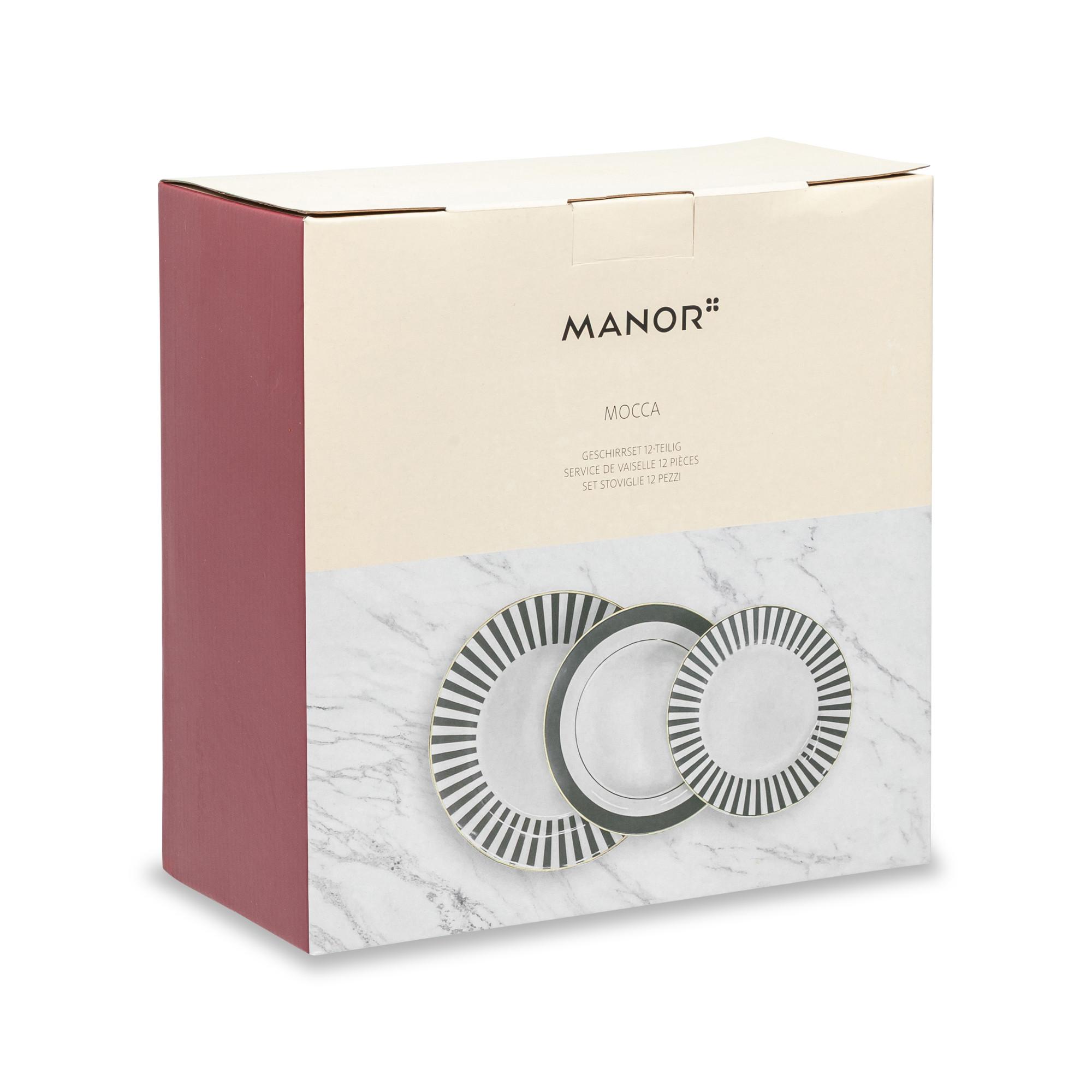 Manor Dinnerset, 12-teilig Mocca 
