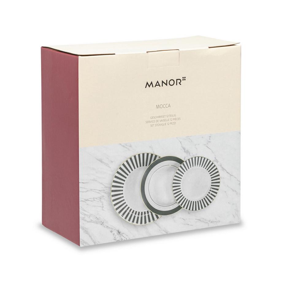 Manor Dinnerset, 12-teilig Mocca 
