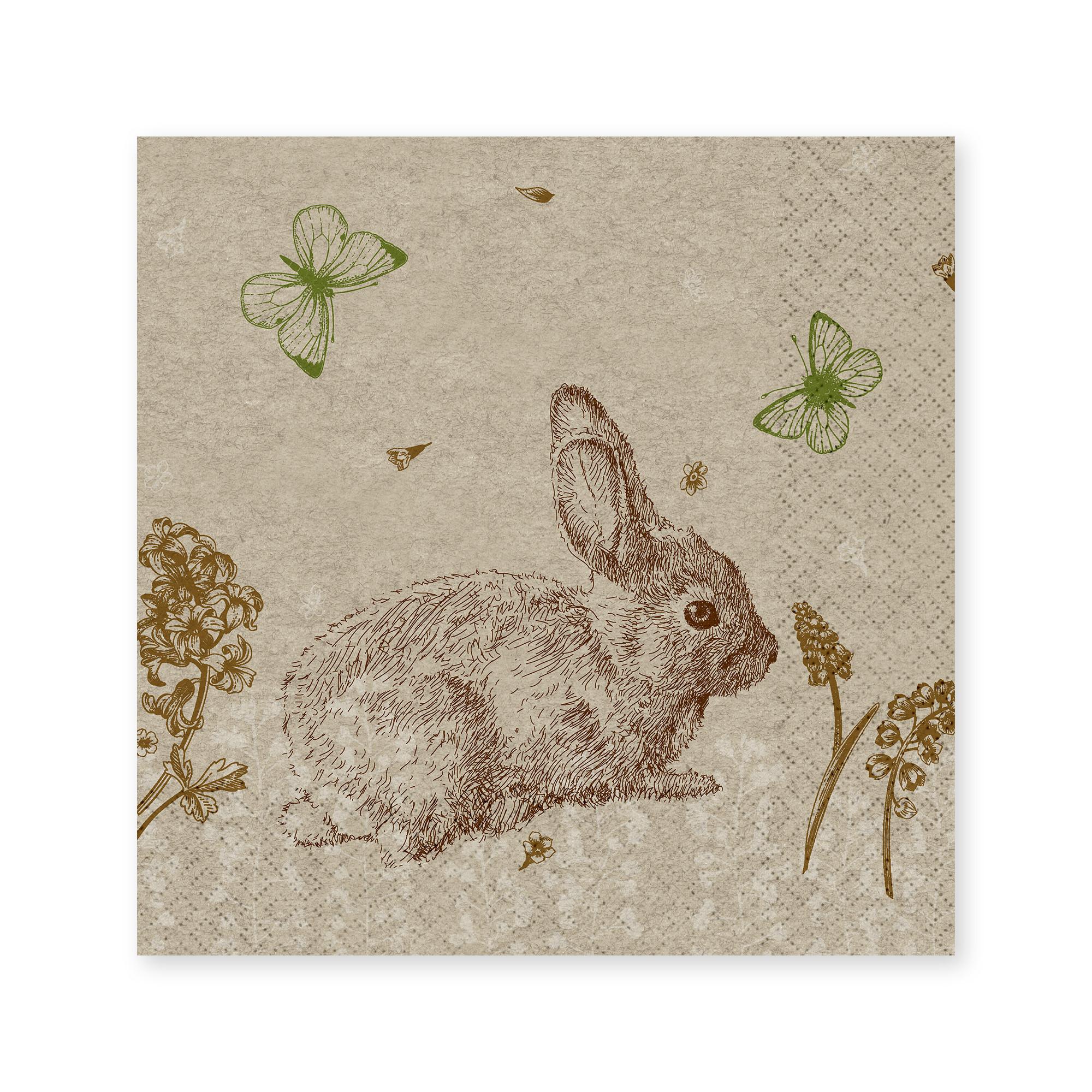 Paper + Design Serviettes en papier, 20 pièces Cute Bunny 