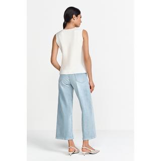 Rich & Royal Jeans Wide Leg Vita Alta  