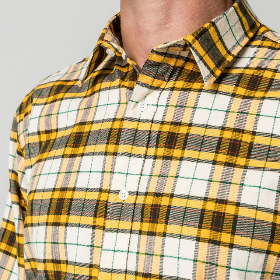 Manor Man Chemise Flanelle Manches Longues à Carreaux  