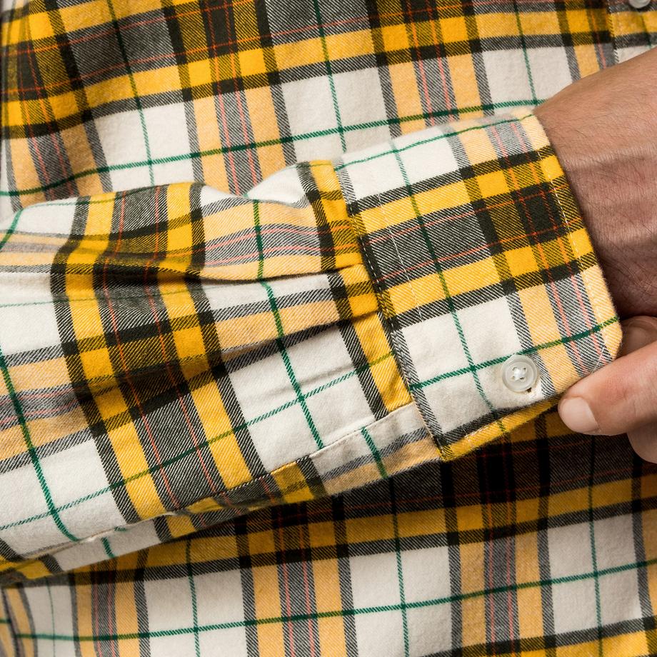 Manor Man Chemise Flanelle Manches Longues à Carreaux  