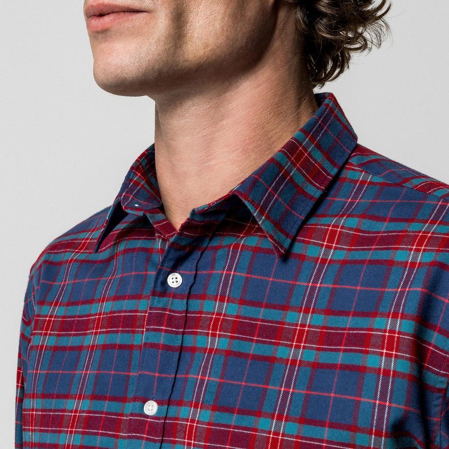 Manor Man Camicia Flanella Maniche Lunghe a Quadri  