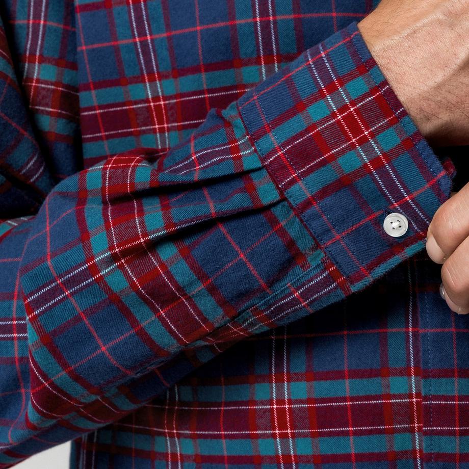 Manor Man Camicia Flanella Maniche Lunghe a Quadri  