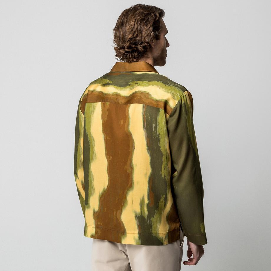 Manor Man Hemd Abstract Muster Langarm  