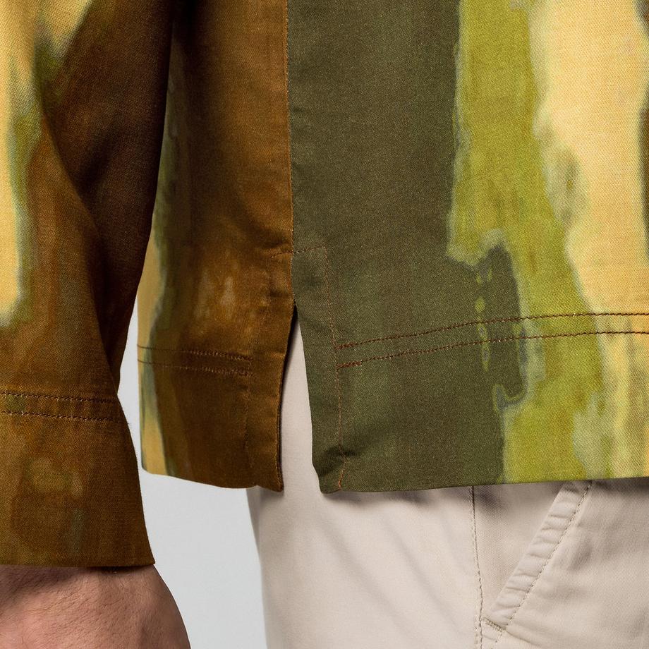 Manor Man Hemd Abstract Muster Langarm  