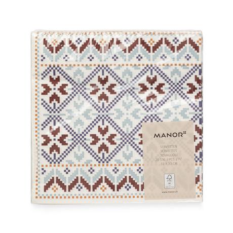 Manor Papierservietten, 20 Stück Snow 
