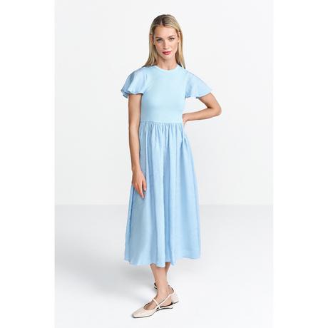 Rich & Royal MatMix Abito Midi Svasato Maniche Corte  