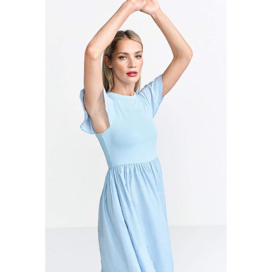 Rich & Royal MatMix Kurzarm Midi Kleid  