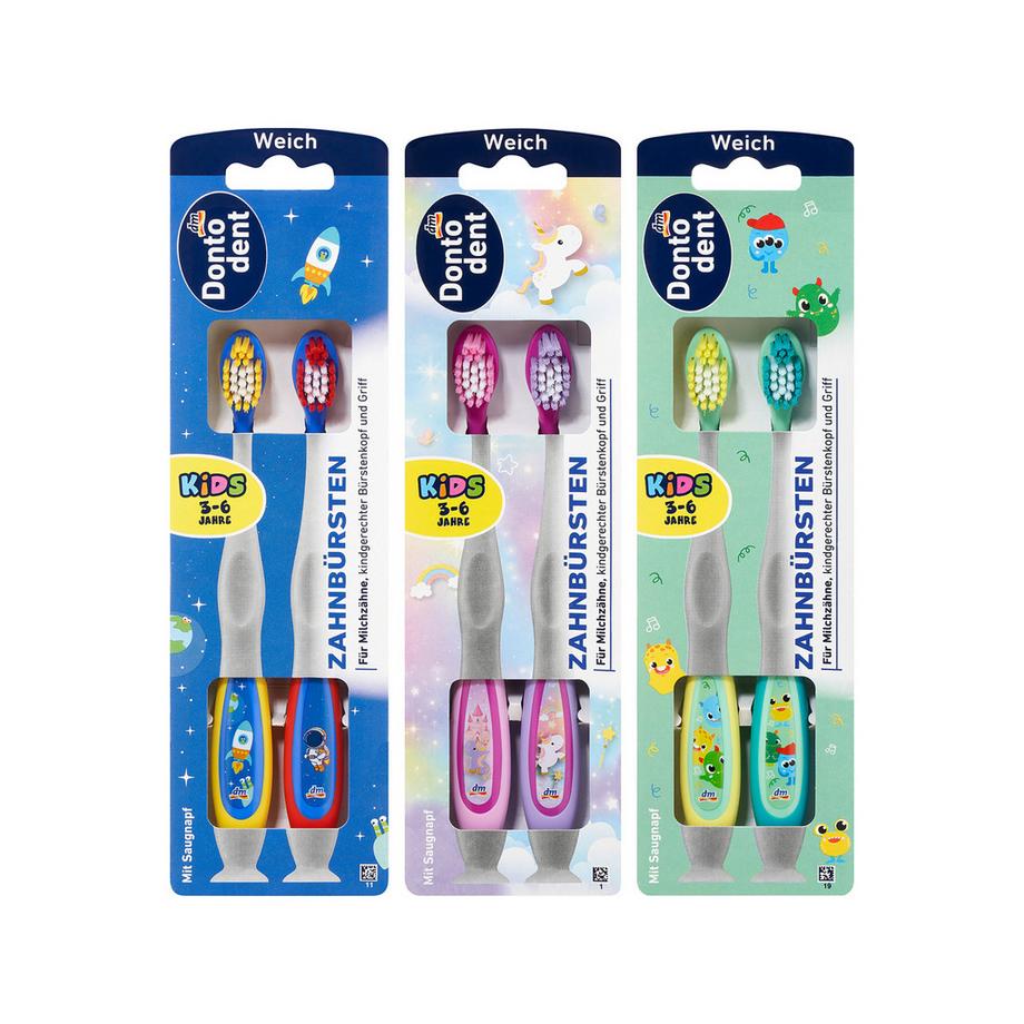 Dontodent  Spazzolini da denti per bambini morbidi, modelli assortiti 
