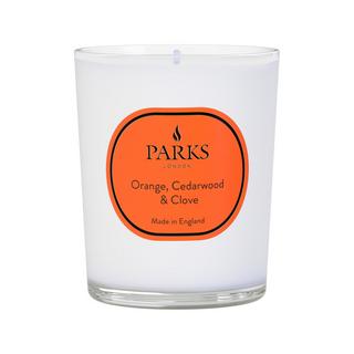 Parks London Candela profumata in vetro Orange, Cedarwood & Clove 