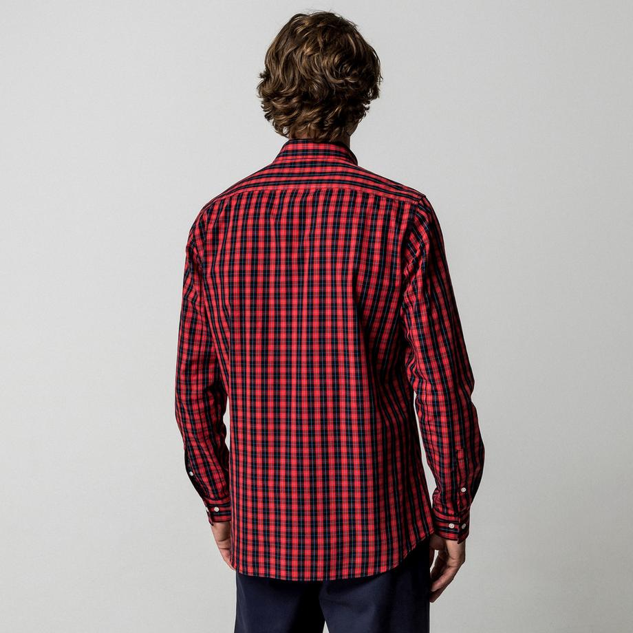 Manor Man Chemise à Manches Longues à Carreaux Modern Fit  