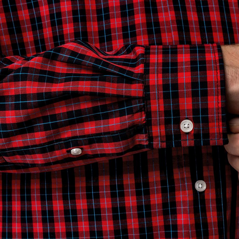 Manor Man Chemise à Manches Longues à Carreaux Modern Fit  