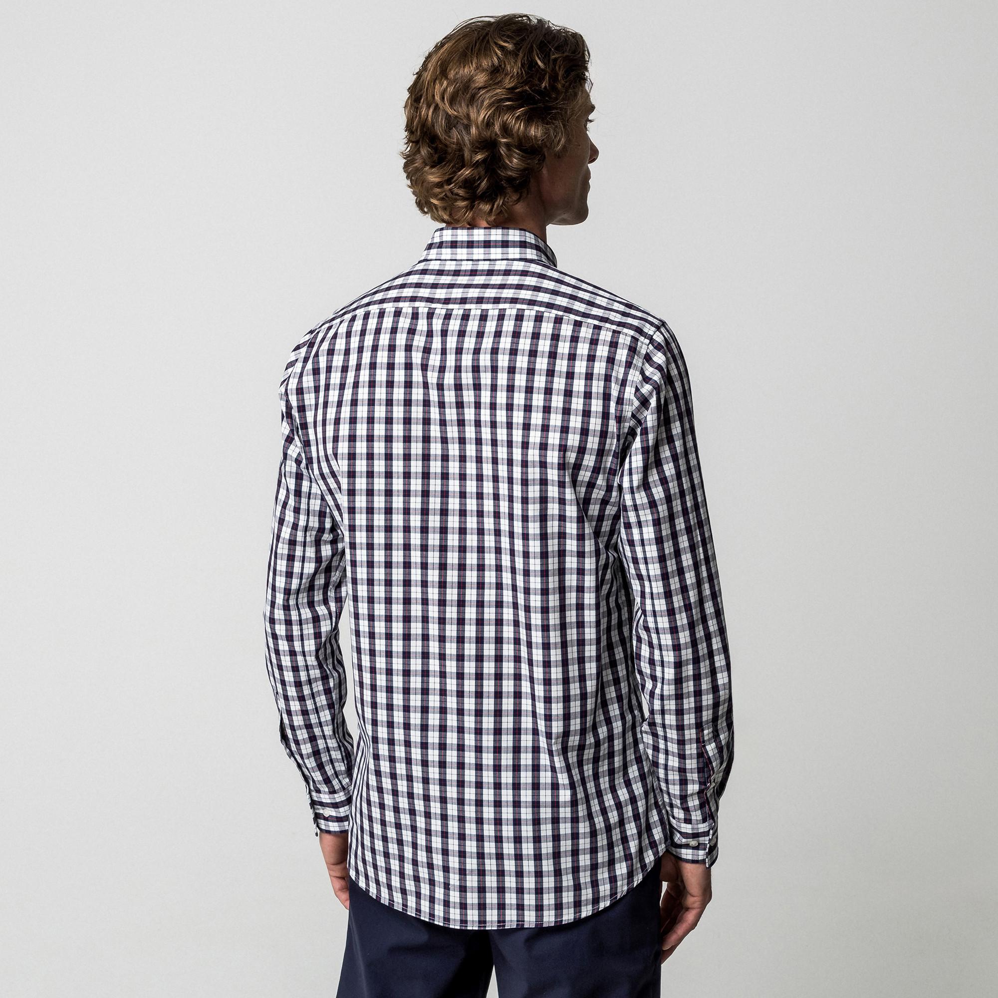 Manor Man Langarm Modern Fit Karomuster Hemd  