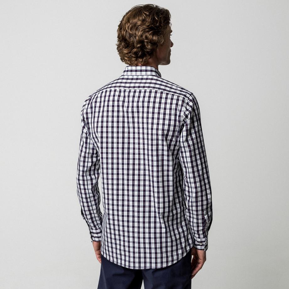 Manor Man Camicia a Maniche Lunghe a Quadri Modern Fit  