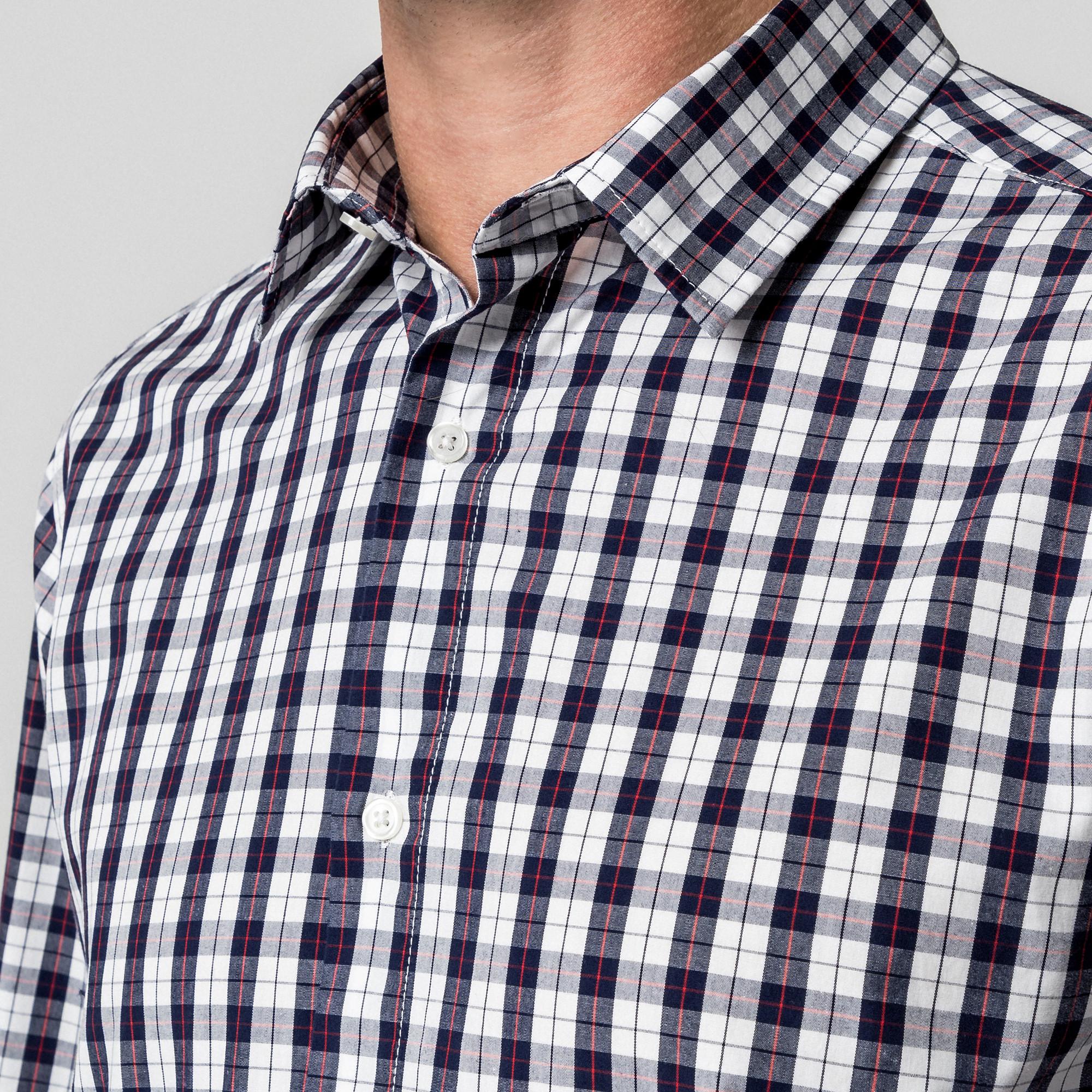 Manor Man Langarm Modern Fit Karomuster Hemd  