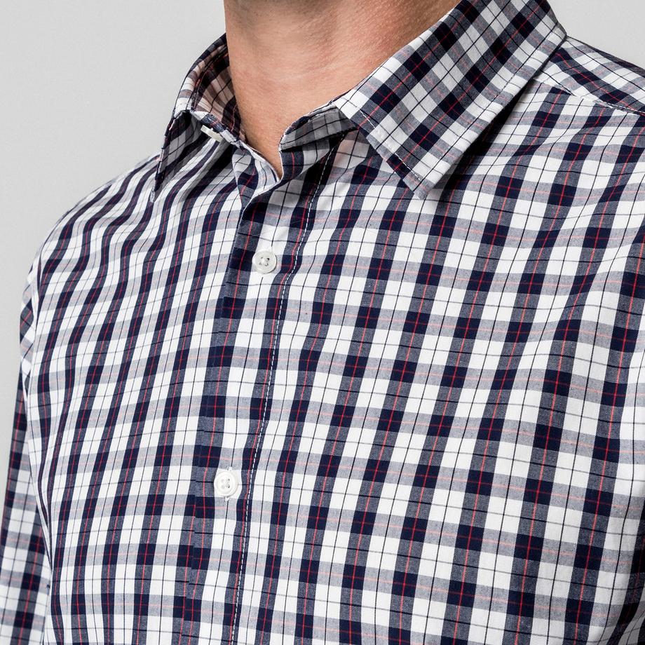 Manor Man Camicia a Maniche Lunghe a Quadri Modern Fit  