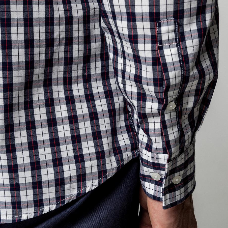 Manor Man Camicia a Maniche Lunghe a Quadri Modern Fit  