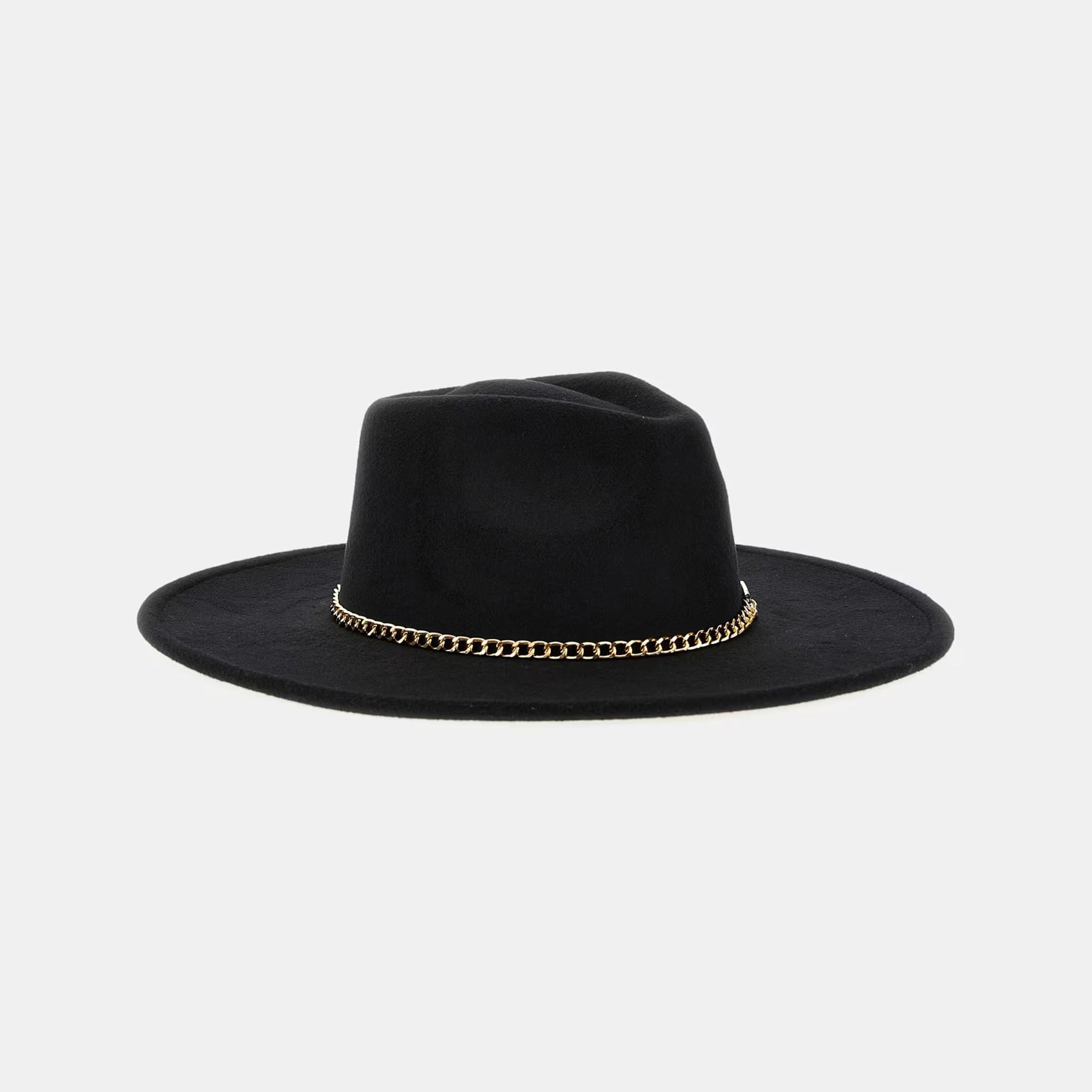 GUESS Chapeau Fedora avec Détail Chaîne  