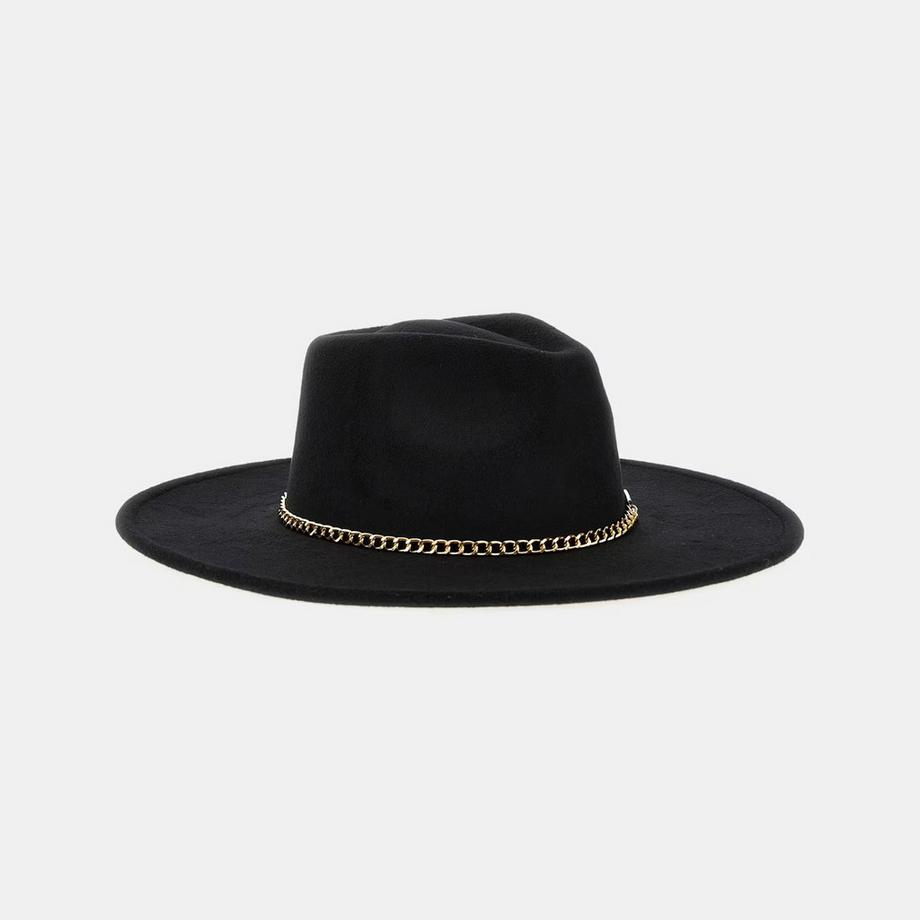 GUESS Chapeau Fedora avec Détail Chaîne  
