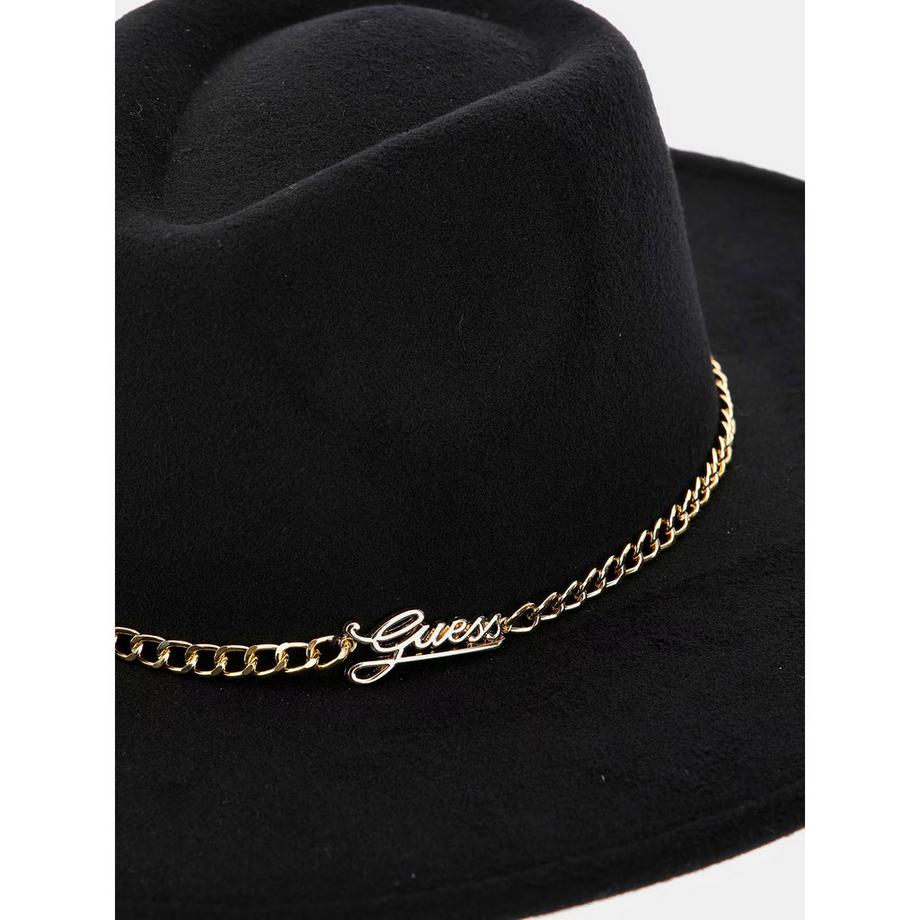GUESS Chapeau Fedora avec Détail Chaîne  