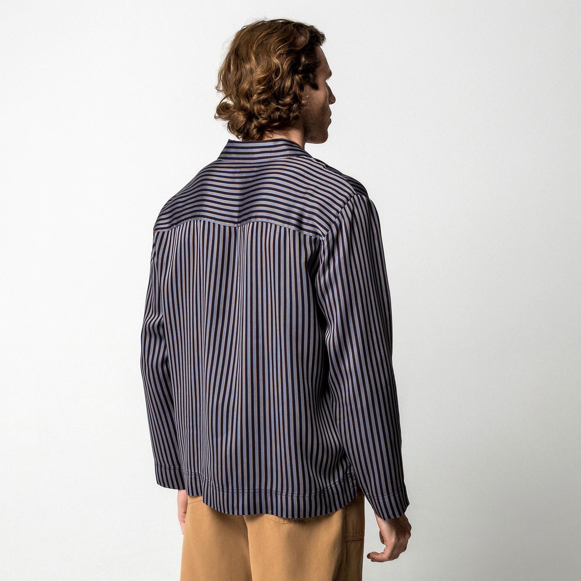 Manor Man Gestreiftes Langarmhemd  