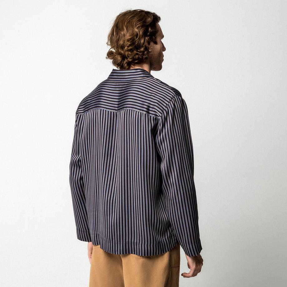 Manor Man Gestreiftes Classic Fit Langarmhemd  