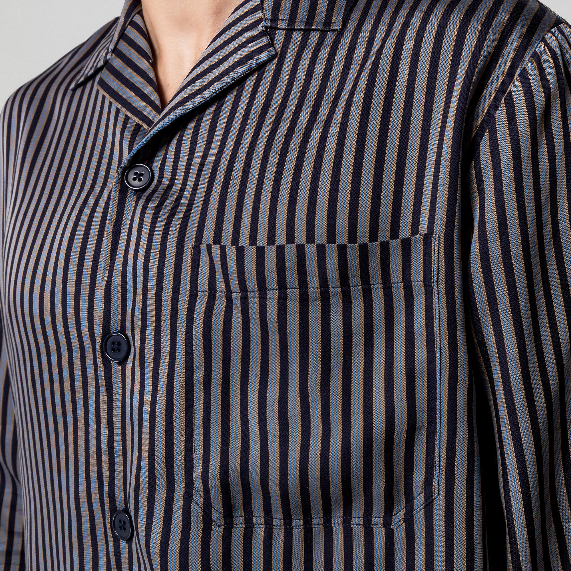 Manor Man Gestreiftes Langarmhemd  