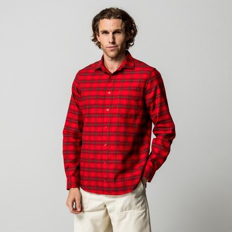 Manor Man Kariertes Langarmhemd Modern Fit  