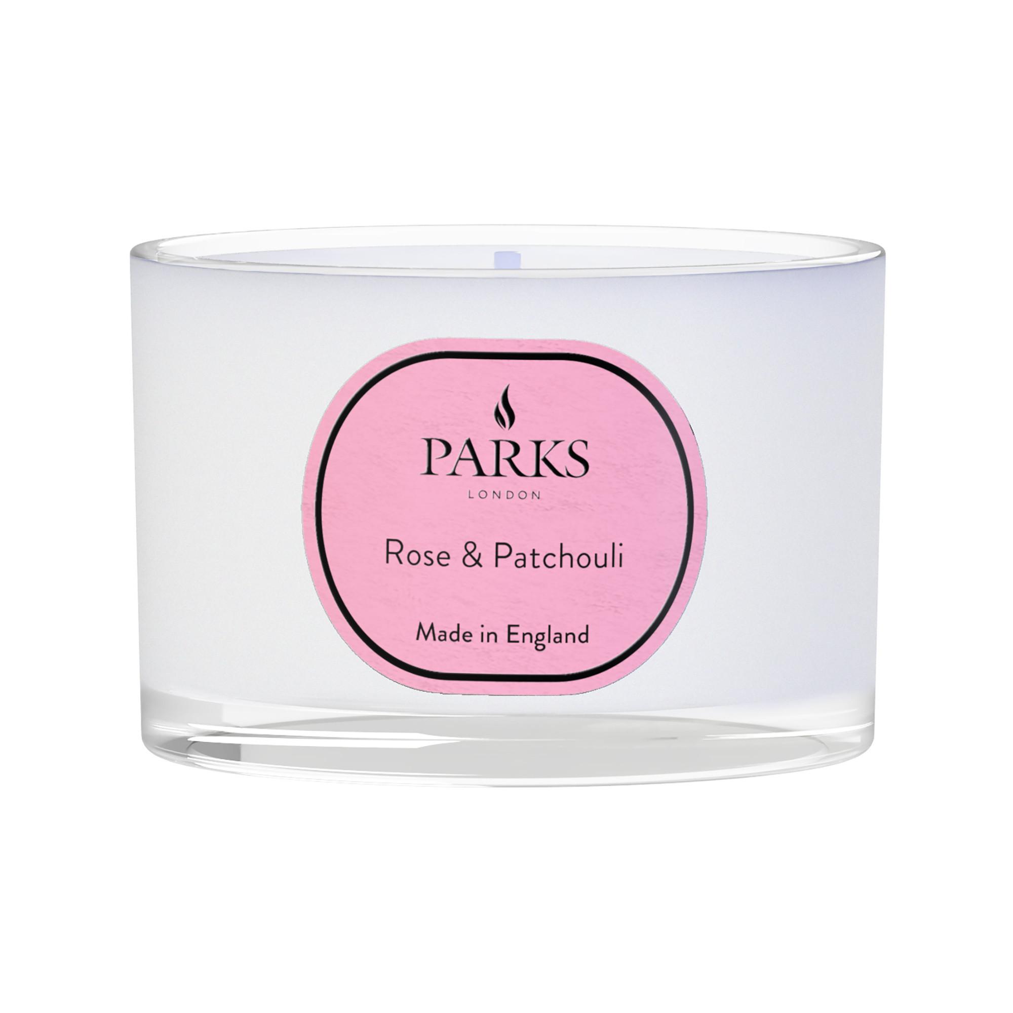 Parks London Candela profumata in vetro Rose & Patchouli 