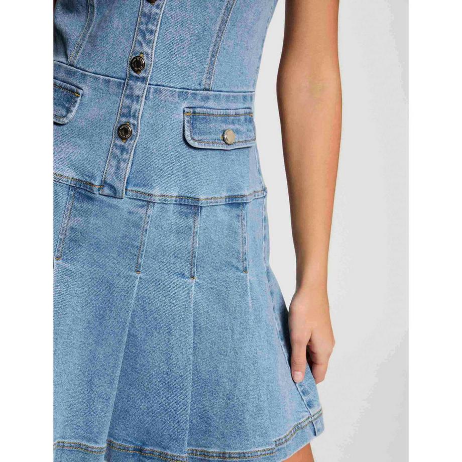 MORGAN Robe Mini en Denim  