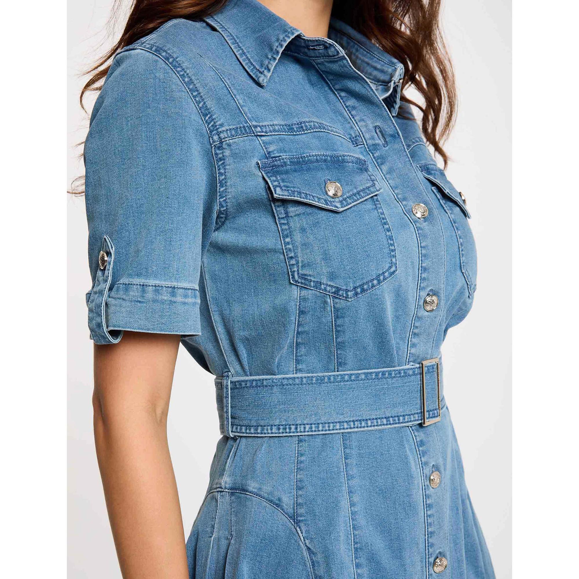 MORGAN Denim Mini Kleid mit Gürtel  