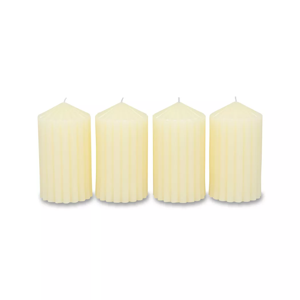 Manor Pillar Candle Set White 2