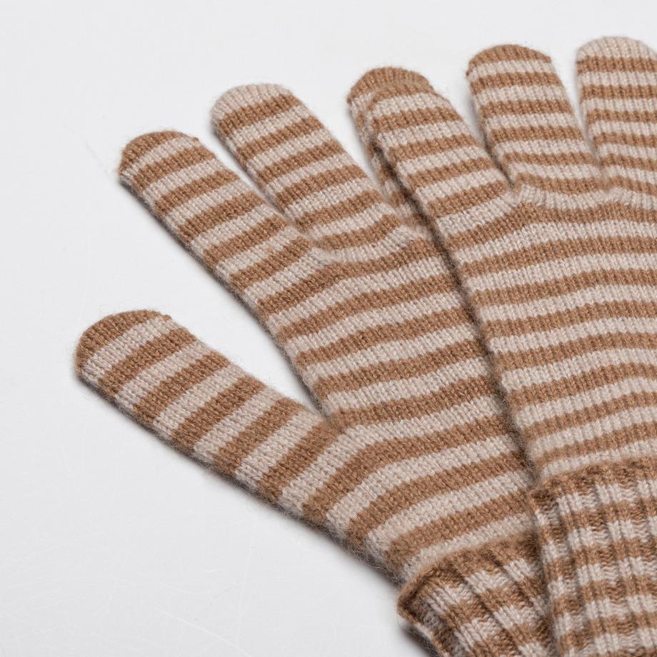 Manor Woman Gestreifte Fingerhandschuhe  