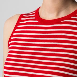 Manor Woman Pull sans manches col rond rayé  