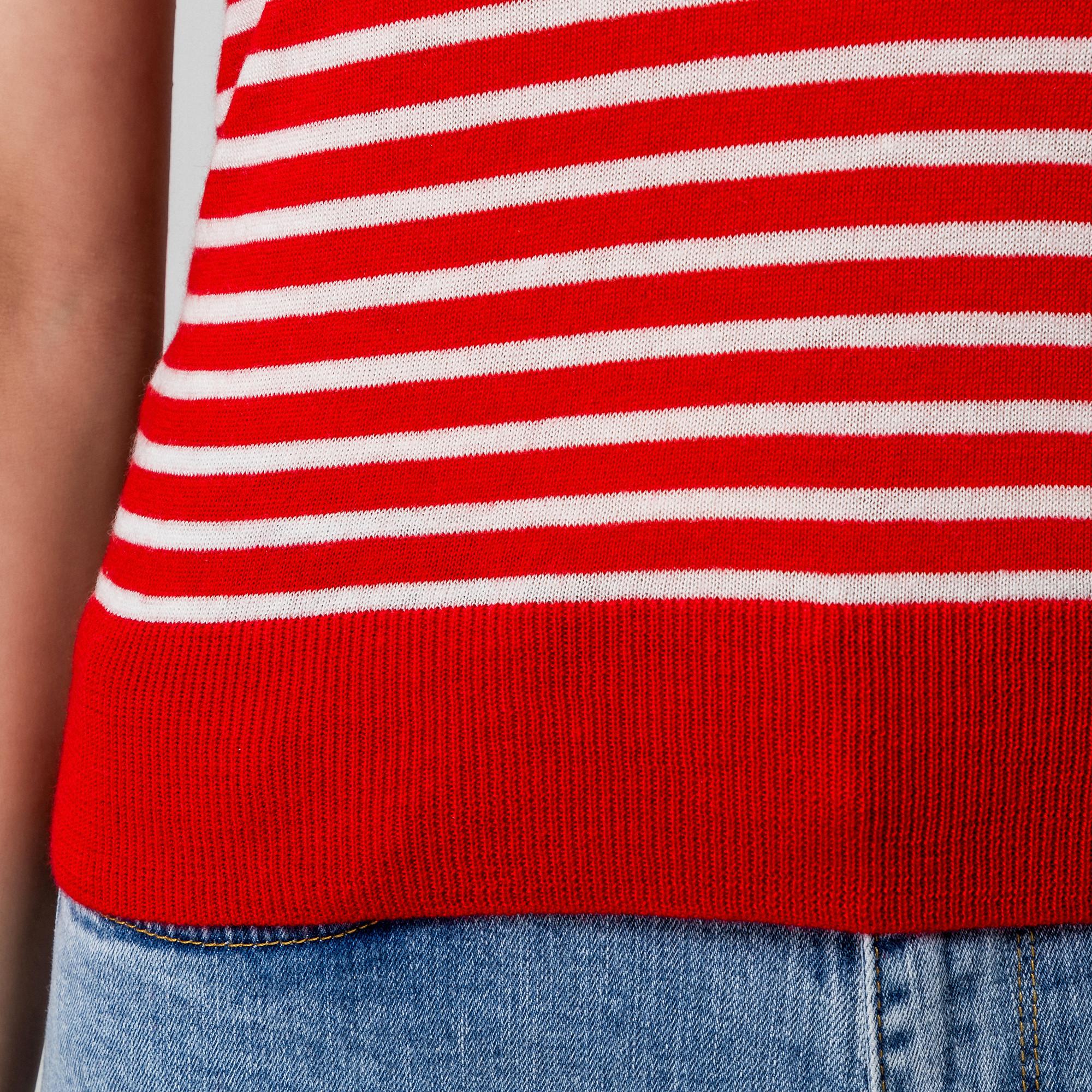 Manor Woman Pull sans manches col rond rayé  