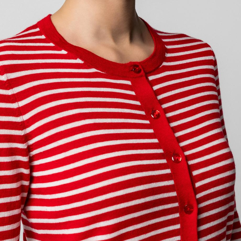 Manor Woman Feinstrick Gestreifter Cardigan  