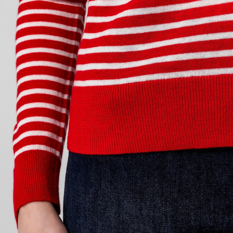 Manor Woman Feinstrick Gestreifter Cardigan  