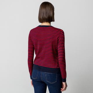 Manor Woman Feinstrick Gestreifter Cardigan  