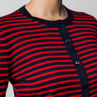 Manor Woman Feinstrick Gestreifter Cardigan  