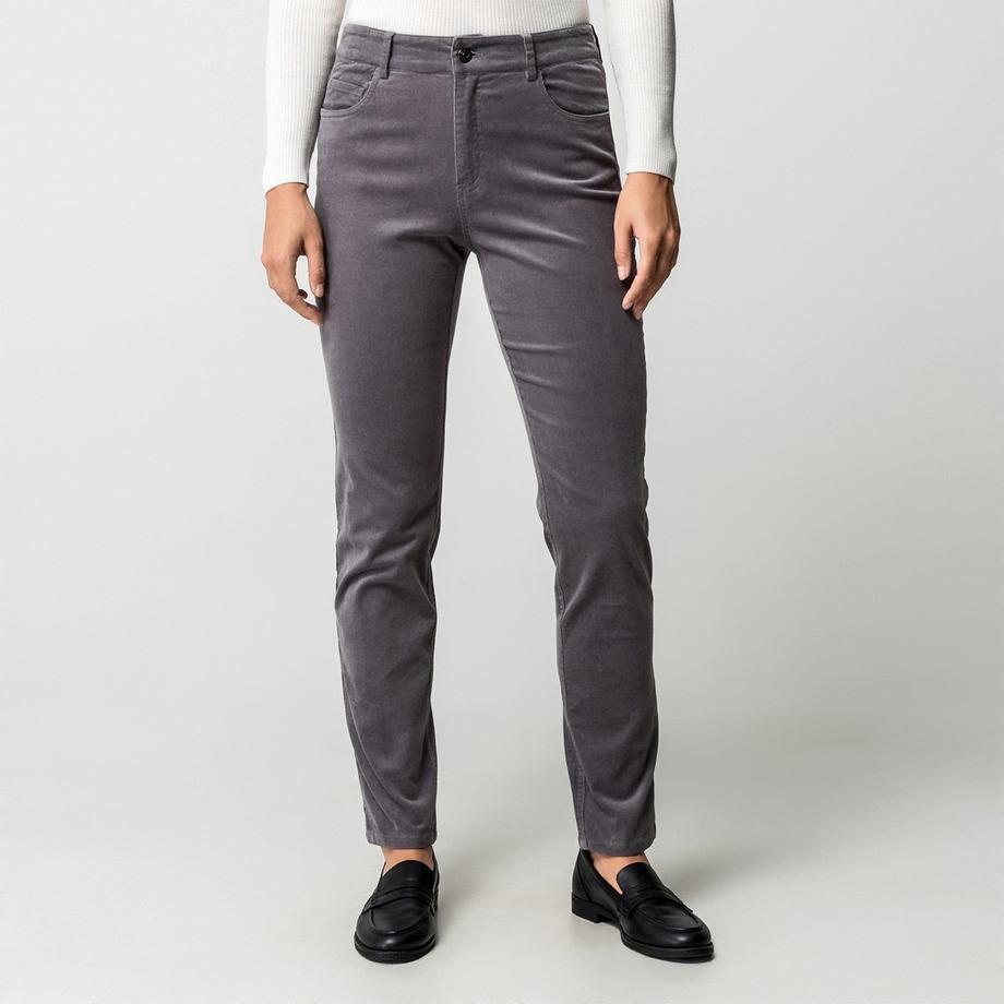 Manor Woman Pantalon 5 poches en velours côtelé Slim Fit  