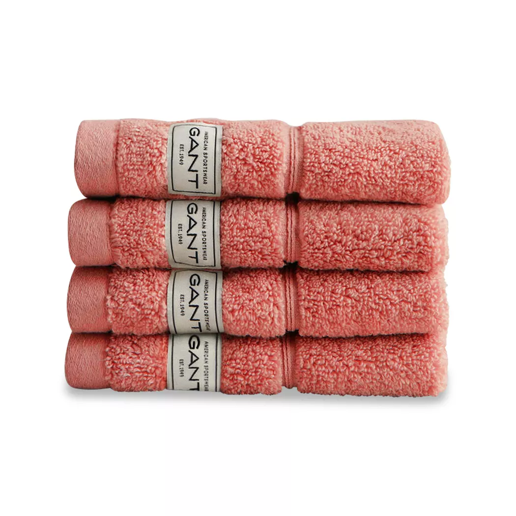 Gant - 4er-Set Seiftuch, 30 x 30 cm, Ziegelrot
