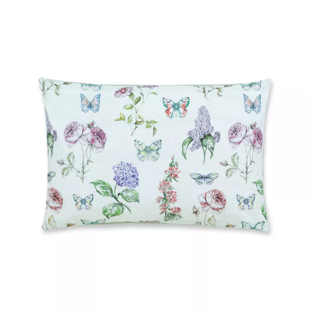 Fazzini - Kissenbezug, Varapodio Blumen Schmetterling Kissenbezug, 65 x 65 cm, Azurblau