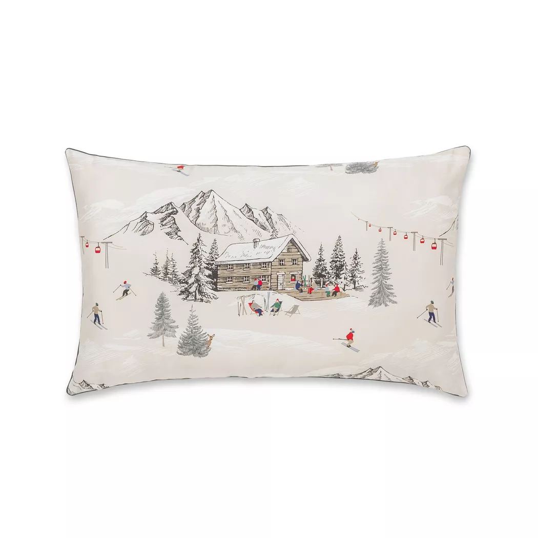 Manor - Kissenbezug, Jour de neige Satin Kissenbezug, 50 x 90 cm, Multicolor