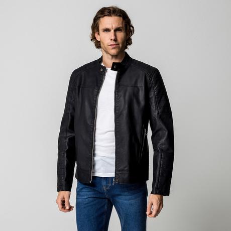 Manor Man Veste Biker en Faux Cuir  